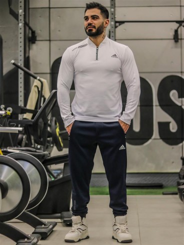 تيشرت مردانه مردانه آستين بلند نيم زيپ ADIDAS
