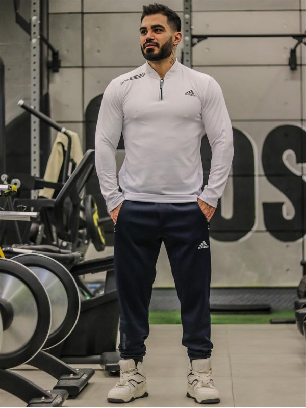تيشرت مردانه مردانه آستين بلند نيم زيپ ADIDAS