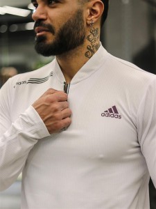 تيشرت مردانه مردانه آستين بلند نيم زيپ ADIDAS