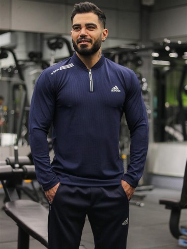تيشرت مردانه مردانه آستين بلند نيم زيپ ADIDAS