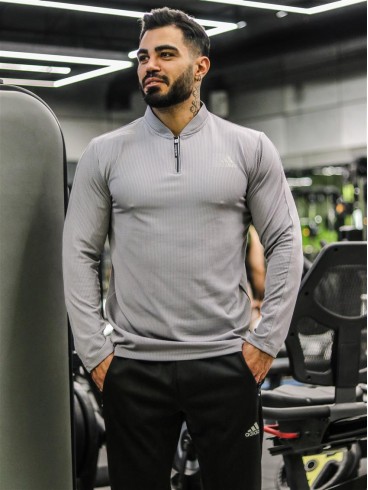 تيشرت مردانه مردانه آستين بلند نيم زيپ ADIDAS