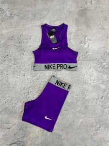 ست نیم تنه پددار و شلوارک Nike Pro