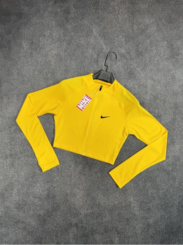 كراپ ورزشي زنانه استين بلند زيپي NIKE