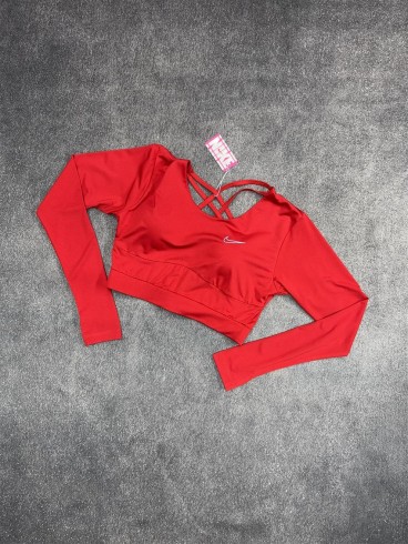 كراپ ورزشي زنانه استين بلند پشت ضربدري NIKE