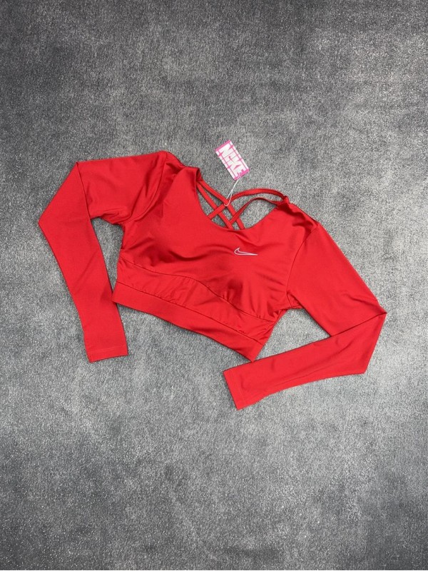 كراپ ورزشي زنانه استين بلند پشت ضربدري NIKE