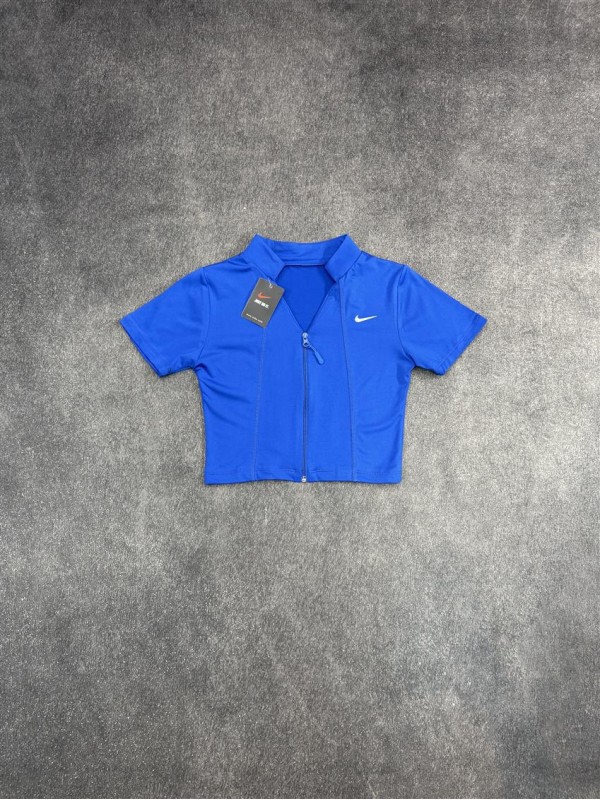 كراپ ورزشي زنانه استين كوتاه زيپر NIKE