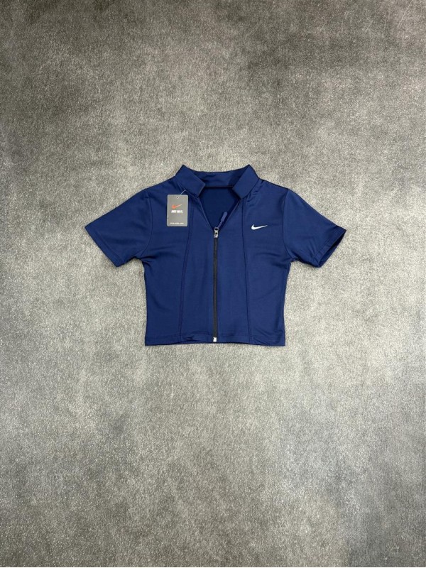 كراپ ورزشي زنانه استين كوتاه زيپر NIKE