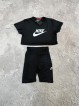 ست ورزشي زنانه زنانه كراپ و شلوارك NIKE