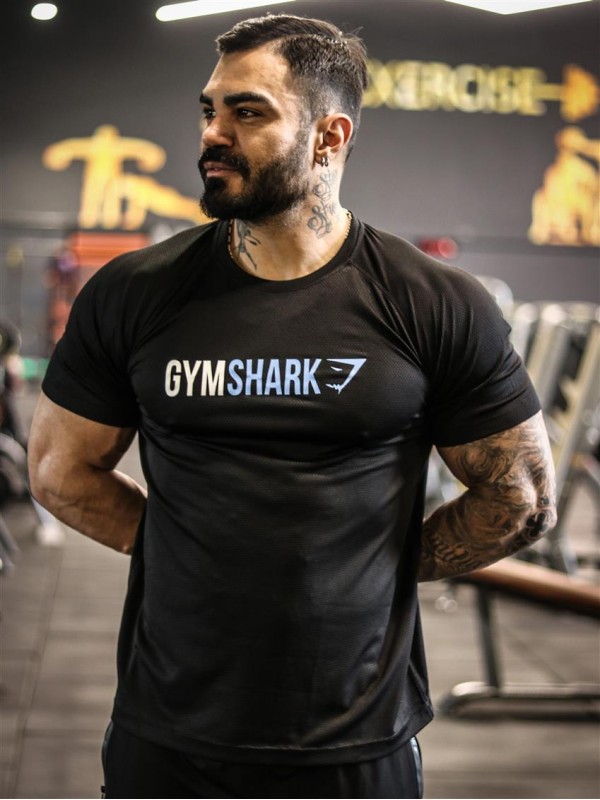 تيشرت مردانه مردانه آستين كوتاه دورنگ GYM SHARK