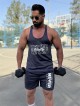 ست ورزشي مردانه مردانه ركابي و شلوارك بند نازك Never Give Up