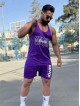 ست ورزشي مردانه مردانه ركابي و شلوارك بند نازك Never Give Up
