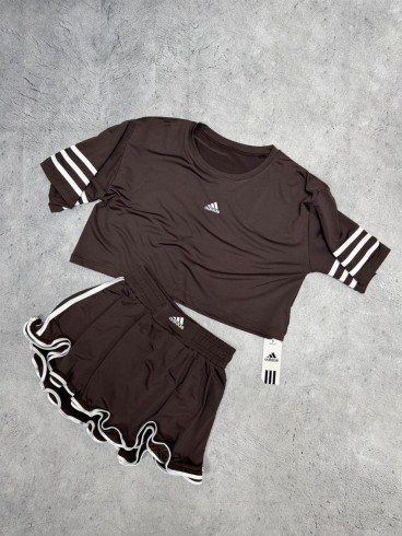 ست ورزشي زنانه زنانه كراپ و دامن ADIDAS
