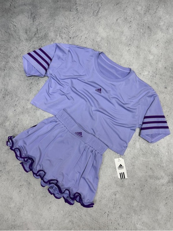ست ورزشي زنانه زنانه كراپ و دامن ADIDAS