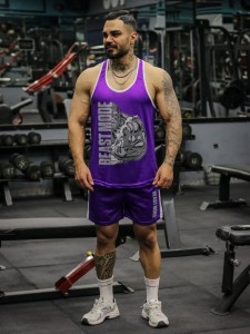 ست ورزشي مردانه مردانه ركابي و شلوارك beast GORILLA