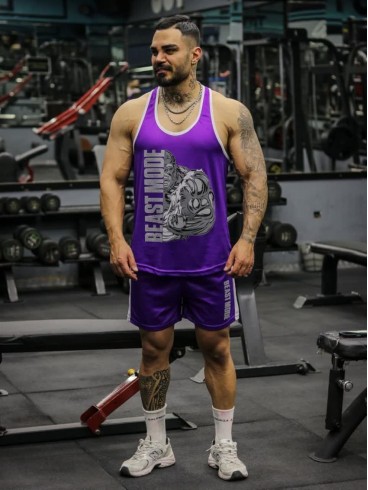 ست ورزشي مردانه مردانه ركابي و شلوارك beast GORILLA