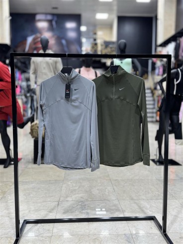 تيشرت زنانه زنانه آستين بلند يقه نيم زيپ NIKE