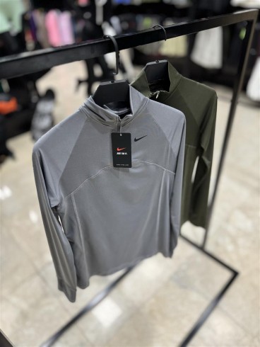 تيشرت زنانه زنانه آستين بلند يقه نيم زيپ NIKE