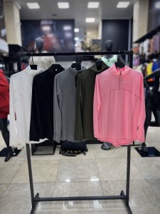 تيشرت زنانه زنانه آستين بلند يقه نيم زيپ NIKE