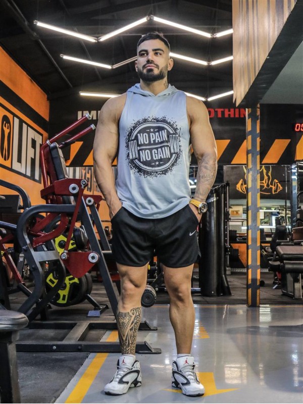 كاور كلاهدار مردانه مردانه حلقه اي no pain no gain