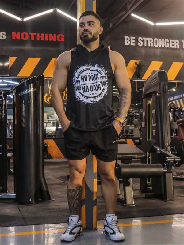 كاور كلاهدار مردانه مردانه حلقه اي no pain no gain