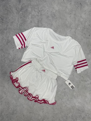 ست ورزشي زنانه زنانه كراپ و دامن ADIDAS