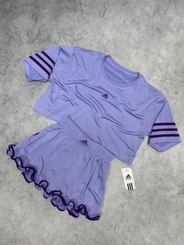 ست ورزشي زنانه زنانه كراپ و دامن ADIDAS